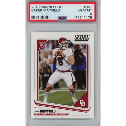 PSA Certified Baker Mayfield 2018 Panini Score Rookie Football Card