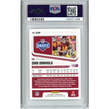 Graded 2018 Panini Score Sam Darnold #349 Rookie RC Football Card PSA 10 Gem Mint | PSA 10 Gem Mint Graded Rookie Card | vintageantiquesgifts.com