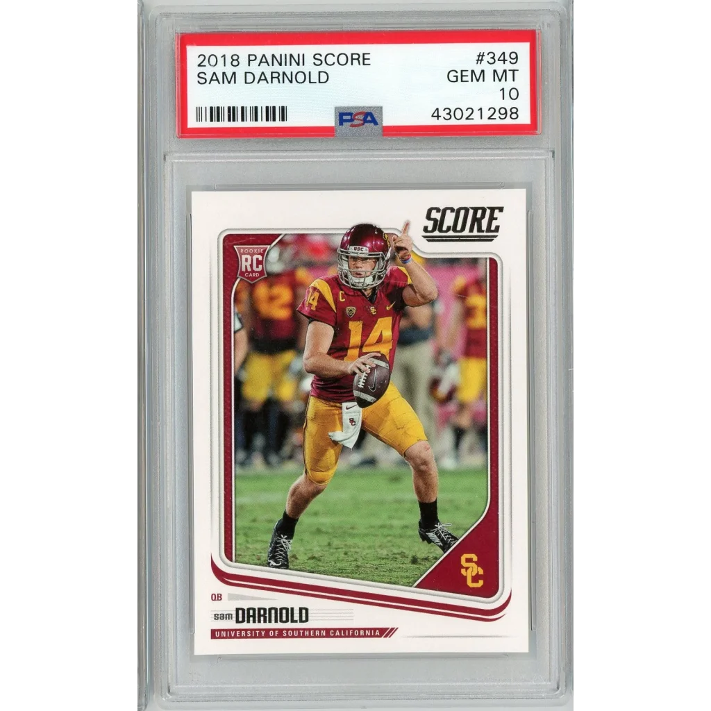 Graded 2018 Panini Score Sam Darnold #349 Rookie RC Football Card PSA 10 Gem Mint | Hall of Fame Sports Memorabilia | vintageantiquesgifts.com