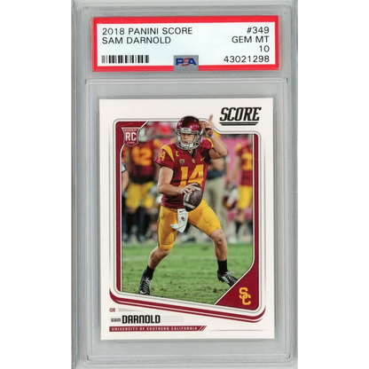 Graded 2018 Panini Score Sam Darnold #349 Rookie RC Football Card PSA 10 Gem Mint | Hall of Fame Sports Memorabilia | vintageantiquesgifts.com
