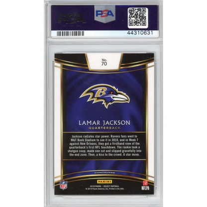 Graded 2018 Panini Select Lamar Jackson #70 Rookie RC Football Card PSA 10 Gem Mint | PSA 10 Gem Mint Graded Rookie Card | vintageantiquesgifts.com