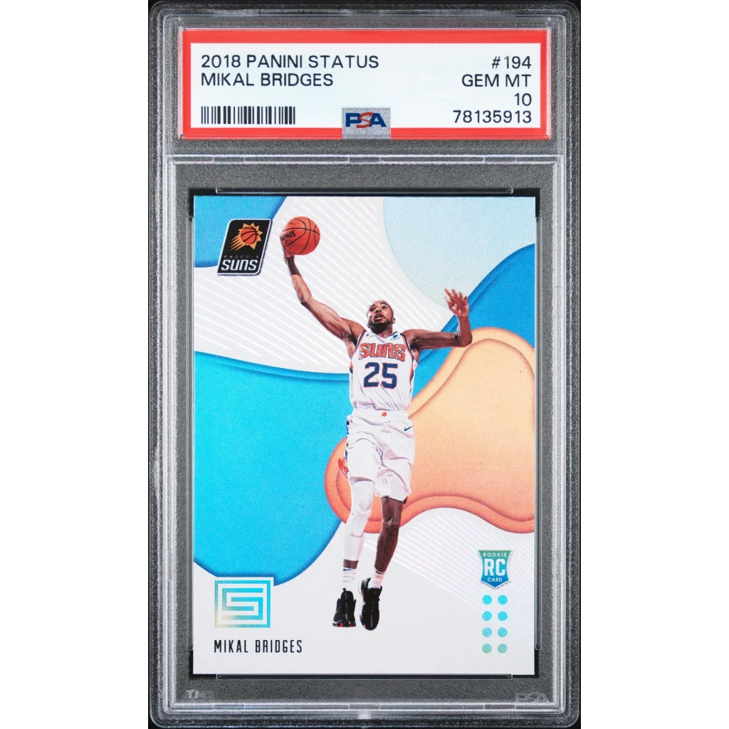 Graded 2018 Panini Status Mikal Bridges #194 Rookie RC Basketball Card PSA 10 Gem Mint | Hall of Fame Sports Memorabilia | vintageantiquesgifts.com