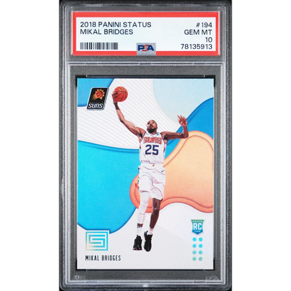 Graded 2018 Panini Status Mikal Bridges #194 Rookie RC Basketball Card PSA 10 Gem Mint | Hall of Fame Sports Memorabilia | vintageantiquesgifts.com