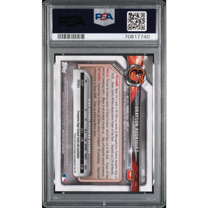 Graded Grayson Rodriguez baseball card by PSA, a pro sports authenticator collectible
