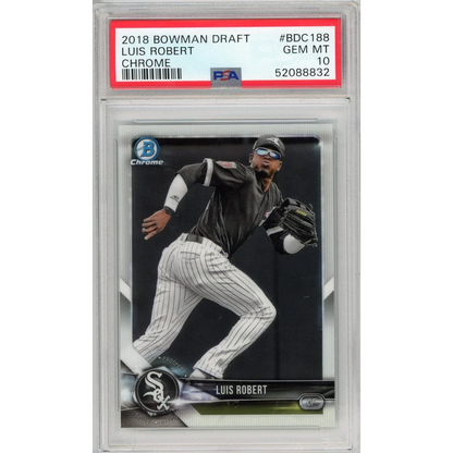 High-quality PSA 10 Bowman Draft Luis Robert Chrome rookie card from Topps Bowman Draft
