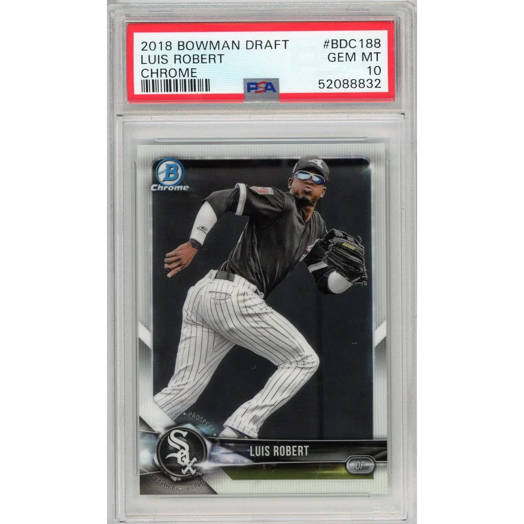 Graded 2018 Topps Bowman Draft Luis Robert #BDC188 Chrome Baseball Card PSA 10 Gem Mint | Hall of Fame Sports Memorabilia | vintageantiquesgifts.com
