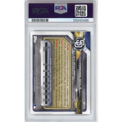 Graded 2018 Topps Bowman Fernando Tatis Jr. #BP114 Paper Prospects Rookie RC Baseball Card PSA 10 Gem Mint | PSA 10 Gem Mint Graded Rookie Card | vintageantiquesgifts.com