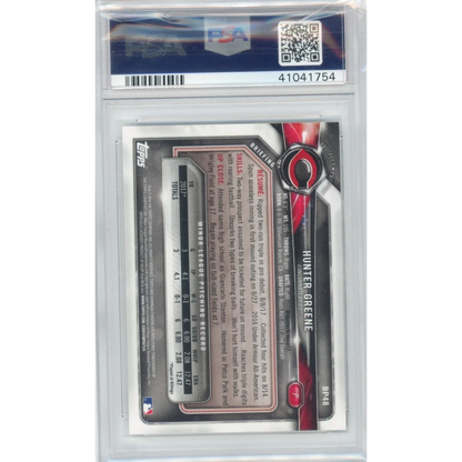 Graded 2017 Topps Hunter Greene PSA 10 Gem Mint Rookie Baseball Card