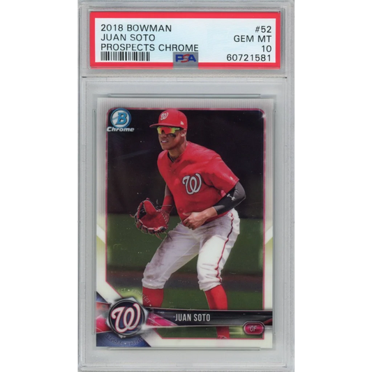 PSA 10 Gem Mint 2018 Bowman Chrome Juan Soto #52 Rookie Card