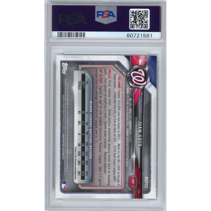 Graded 2018 Topps Bowman Juan Soto #52 Chrome Rookie PSA 10 Gem Mint Card