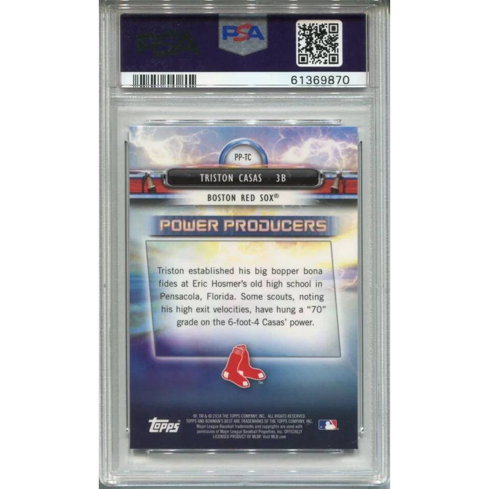 PSA graded 2018 Bowmans Best Triston Casas Boston Red Sox rookie baseball card