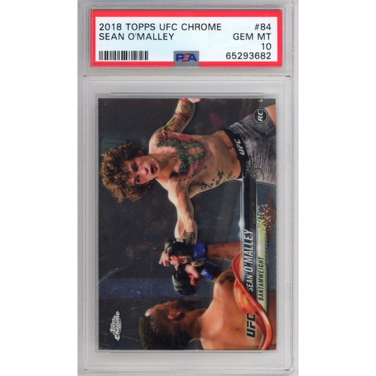 PSA 10 Sean O’Malley 2018 Topps UFC Chrome Rookie Card Gem Mint front view