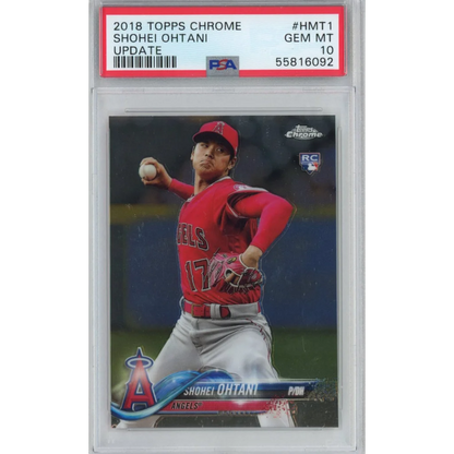 Graded 2018 Topps Chrome Update Shohei Ohtani #HMT1 Rookie RC Baseball Card PSA 10 Gem Mint | Hall of Fame Sports Memorabilia | vintageantiquesgifts.com