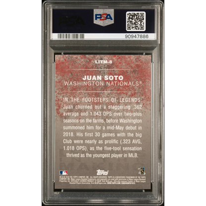 Juan Soto PSA graded Washington Nationals baseball card