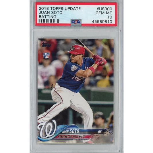 Graded PSA 10 2018 Topps Update Juan Soto #US300 Batting Rookie Card