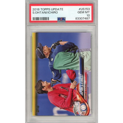 Graded 2018 Topps Update Shohei Ohtani/Ichiro Suzuki #US153 Rookie RC Baseball Card PSA 10 Gem Mint | Hall of Fame Sports Memorabilia | vintageantiquesgifts.com