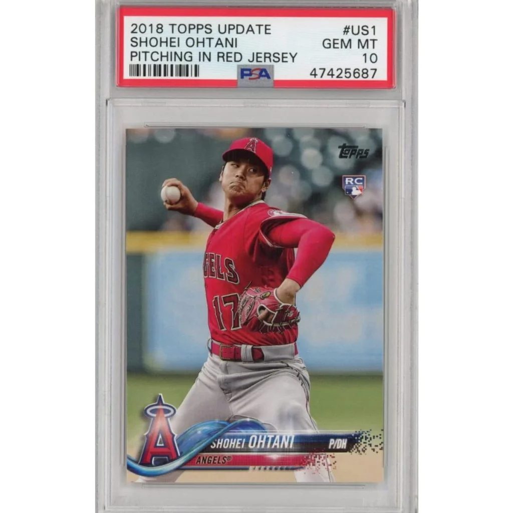 Graded 2018 Topps Update Shohei Ohtani #US1 Pitching In Red Jersey Rookie RC Baseball Card PSA 10 Gem Mint | Hall of Fame Sports Memorabilia | vintageantiquesgifts.com