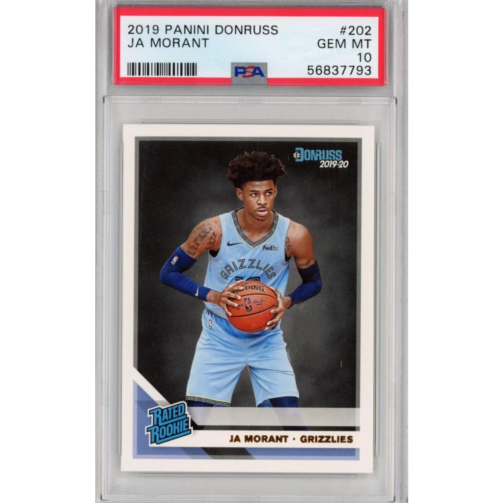 Graded 2019-20 Panini Donruss Ja Morant #202 Rated Rookie RC Basketball Card PSA 10 Gem Mint | Hall of Fame Sports Memorabilia | vintageantiquesgifts.com