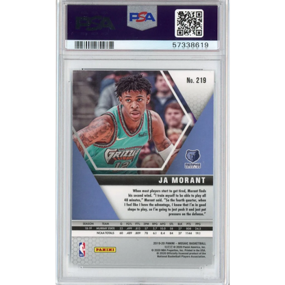 PSA Graded 2019 Panini Mosaic Ja Morant Rookie Card basketball trading card