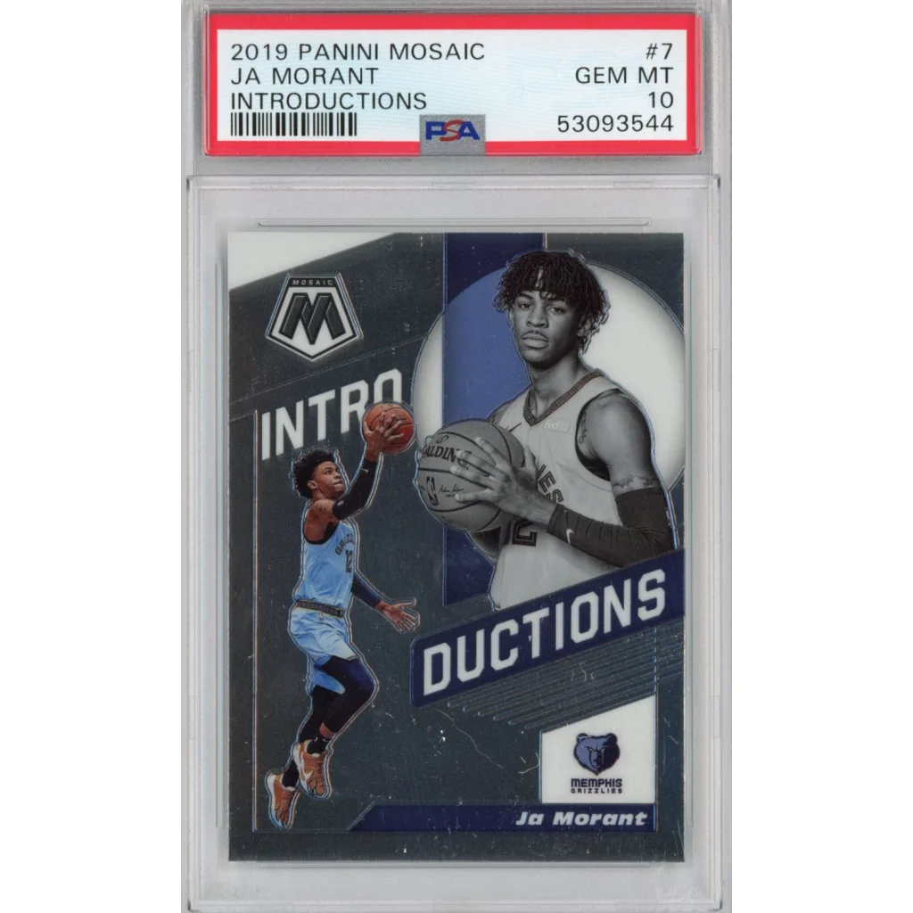 Graded 2019-20 Panini Mosaic Ja Morant #7 Introductions Rookie RC Basketball Card PSA 10 Gem Mint | Hall of Fame Sports Memorabilia | vintageantiquesgifts.com