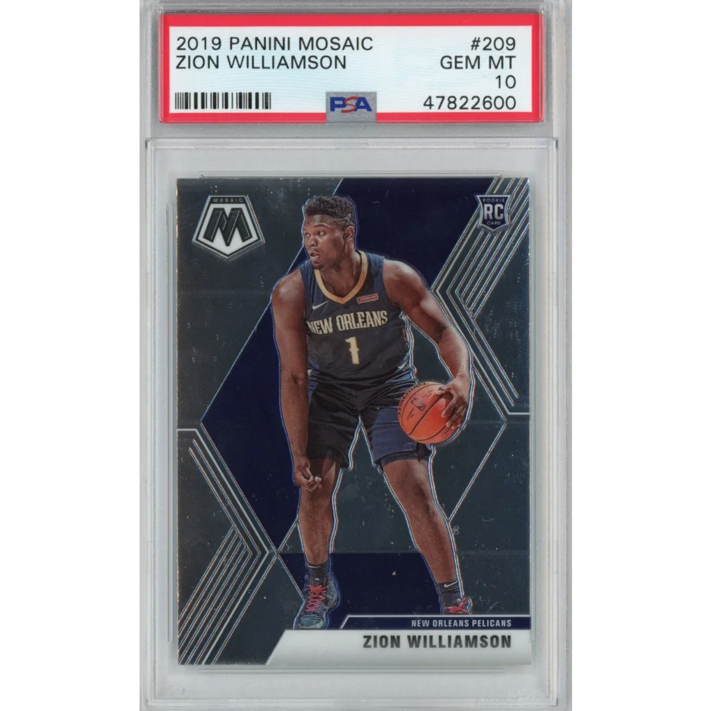 Graded 2019-20 Panini Mosaic Zion Williamson #209 Rookie RC Basketball Card PSA 10 Gem Mint | Hall of Fame Sports Memorabilia | vintageantiquesgifts.com
