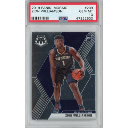 Graded 2019-20 Panini Mosaic Zion Williamson #209 Rookie RC Basketball Card PSA 10 Gem Mint | Hall of Fame Sports Memorabilia | vintageantiquesgifts.com