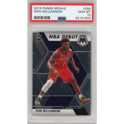 Graded 2019-20 Panini Mosaic Zion Williamson #269 Rookie RC Basketball Card PSA 10 Gem Mint | Hall of Fame Sports Memorabilia | vintageantiquesgifts.com
