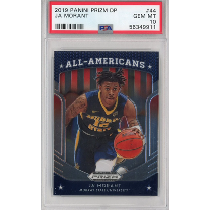 Graded 2019-20 Panini Prizm Draft Picks DP Ja Morant #44 All-Americans Rookie RC Basketball Card PSA 10 Gem Mint | Hall of Fame Sports Memorabilia | vintageantiquesgifts.com