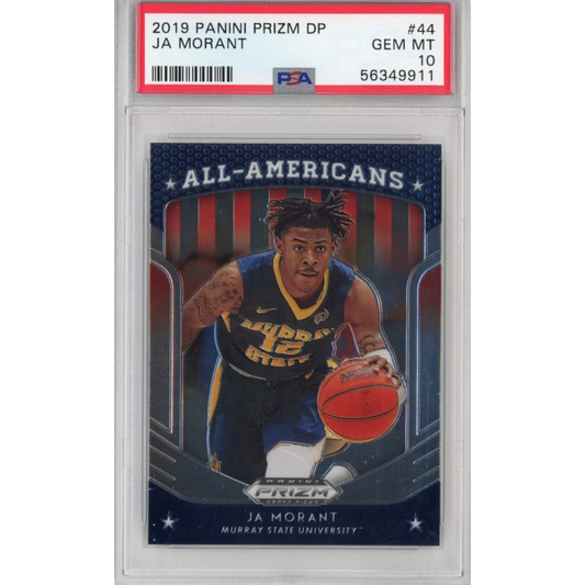 Graded 2019-20 Panini Prizm Draft Picks DP Ja Morant #44 All-Americans Rookie RC Basketball Card PSA 10 Gem Mint | Hall of Fame Sports Memorabilia | vintageantiquesgifts.com