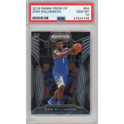 PSA graded Zion Williamson 2019 Panini Prizm rookie basketball card in Treasure box