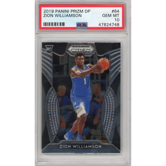 PSA graded Zion Williamson 2019 Panini Prizm rookie basketball card in Treasure box