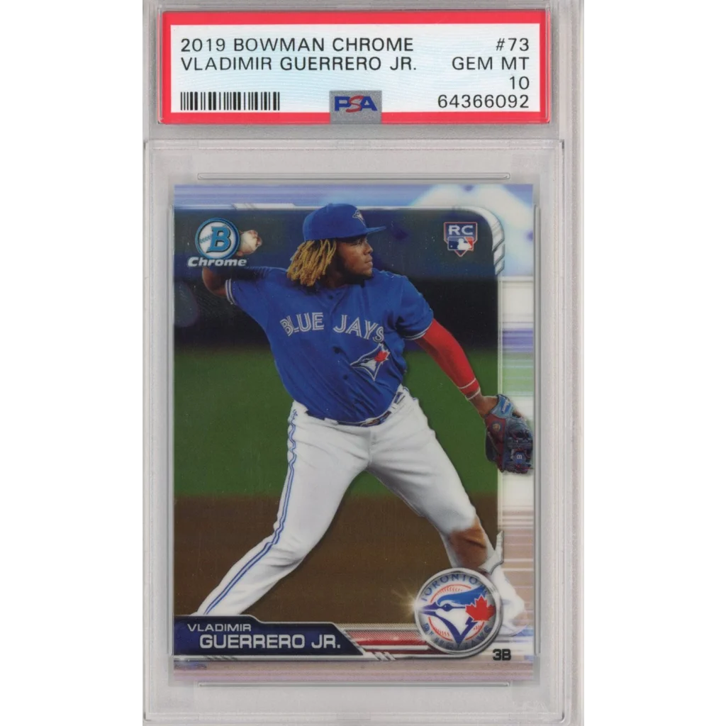 Graded PSA 10 Gem Mint 2019 Bowman Chrome Vladimir Guerrero Jr. #73 Rookie Card