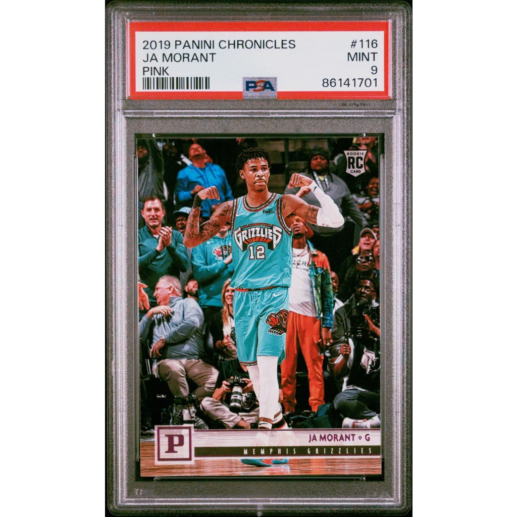 PSA Graded Ja Morant Pink Rookie Card from Panini Chronicles basketball card