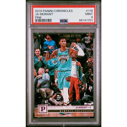 PSA Graded Ja Morant Pink Rookie Card from Panini Chronicles basketball card