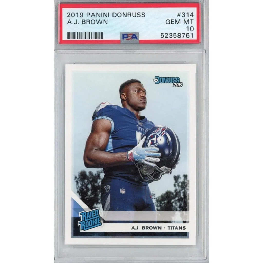 2019 Panini Donruss AJ Brown rookie card graded PSA 10 by Professional Sports Authenticator