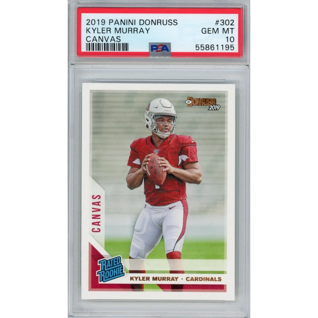 Graded 2019 Panini Donruss Kyler Murray #302 Canvas Rookie RC Football Card PSA 10 Gem Mint | Hall of Fame Sports Memorabilia | vintageantiquesgifts.com