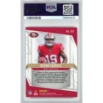 PSA Graded 2019 Panini Phoenix Deebo Samuel Pink Rookie Card football card