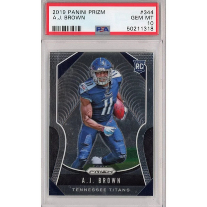 Graded 2019 Panini Prizm AJ Brown #344 Rookie RC Football Card PSA 10 Gem Mint | Hall of Fame Sports Memorabilia | vintageantiquesgifts.com