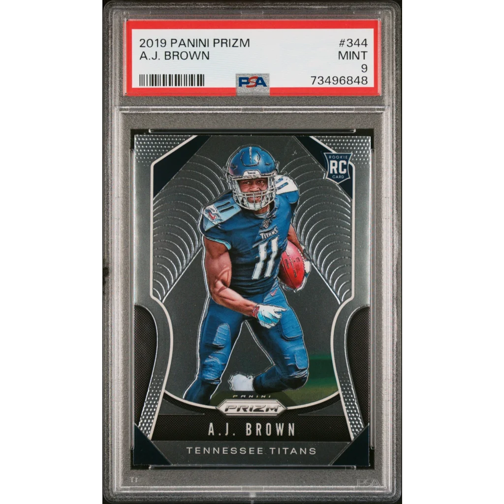 Graded 2019 Panini Prizm AJ Brown #344 Rookie RC Football Card PSA 9 Mint