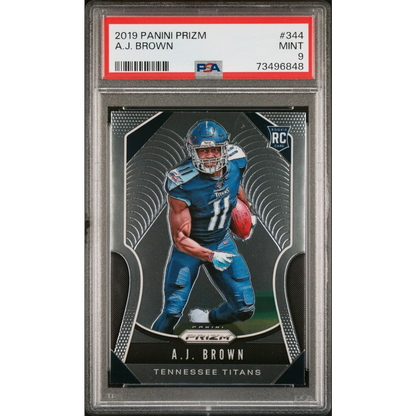 Graded 2019 Panini Prizm AJ Brown #344 Rookie RC Football Card PSA 9 Mint