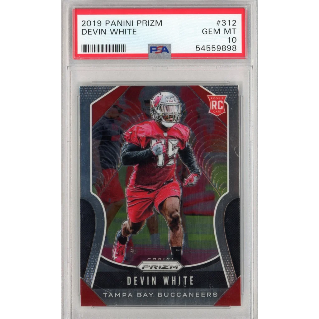 Graded PSA 10 2019 Panini Prizm Devin White #312 Rookie Buccaneers Card
