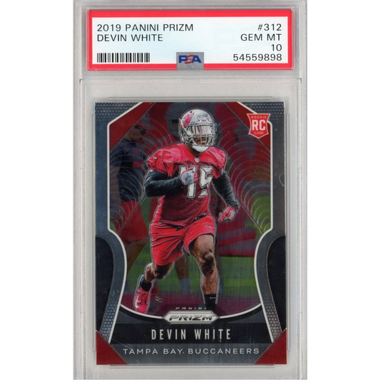 Graded 2019 Panini Prizm Devin White #312 Rookie RC Football Card PSA 10 Mint | Hall of Fame Sports Memorabilia | vintageantiquesgifts.com