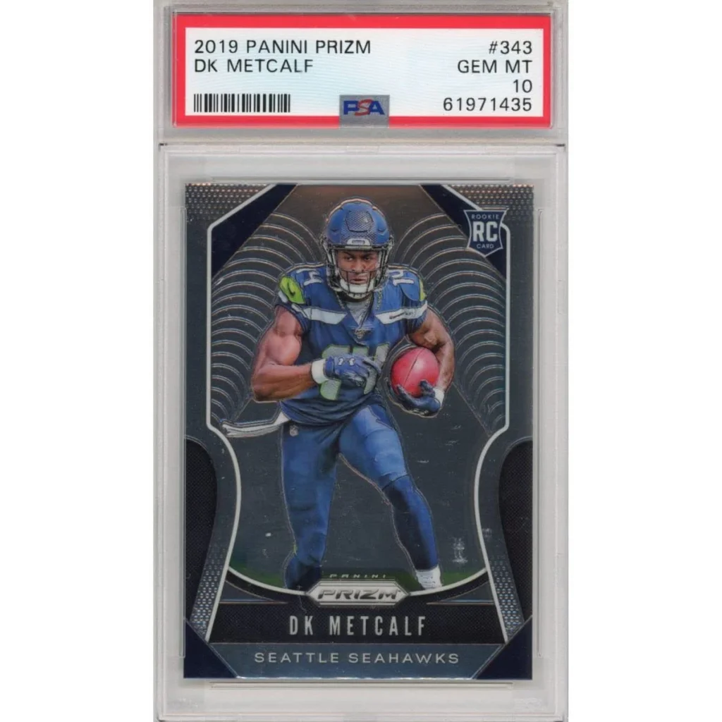 2019 DK Metcalf Panini Prizm rookie card graded PSA GEM MT 10 by Professional Sports Authenticator