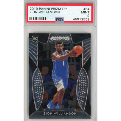 PSA Graded Zion Williamson 2019 Panini Prizm DP Rookie Card in Treasure box