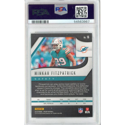 Graded 2019 Panini Prizm Minkah Fitzpatrick #16 Football Card PSA 10 Gem Mint | PSA 10 Gem Mint Graded Football Card | vintageantiquesgifts.com
