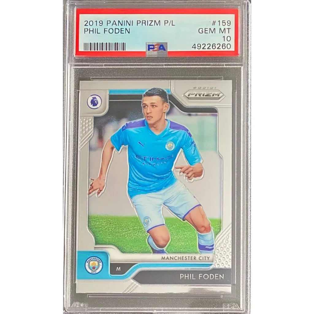 Graded 2019 Panini Prizm Premier League Phil Foden #159 Soccer Card PSA 10 Gem Mint | Hall of Fame Sports Memorabilia | vintageantiquesgifts.com