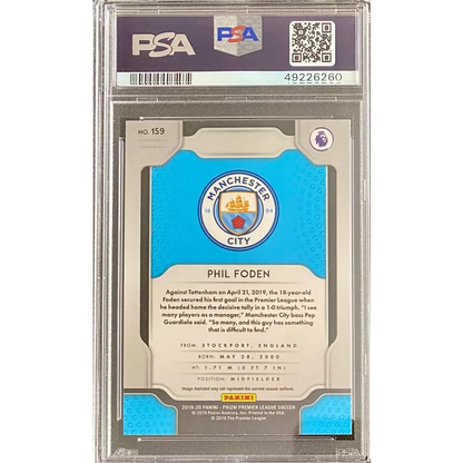 Graded 2019 Panini Prizm Premier League Phil Foden #159 Soccer Card PSA 10 Gem Mint | PSA 10 Gem Mint Graded Soccer Card | vintageantiquesgifts.com
