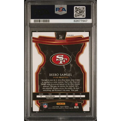 Graded 2019 Panini Select Deebo Samuel #29 Silver Prizm Rookie RC Football Card PSA 10 Gem Mint | PSA 10 Gem Mint Graded Rookie Card | vintageantiquesgifts.com
