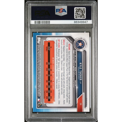 PSA graded Kyle Tucker 2019 Bowman Chrome rookie card for baseball card collectors