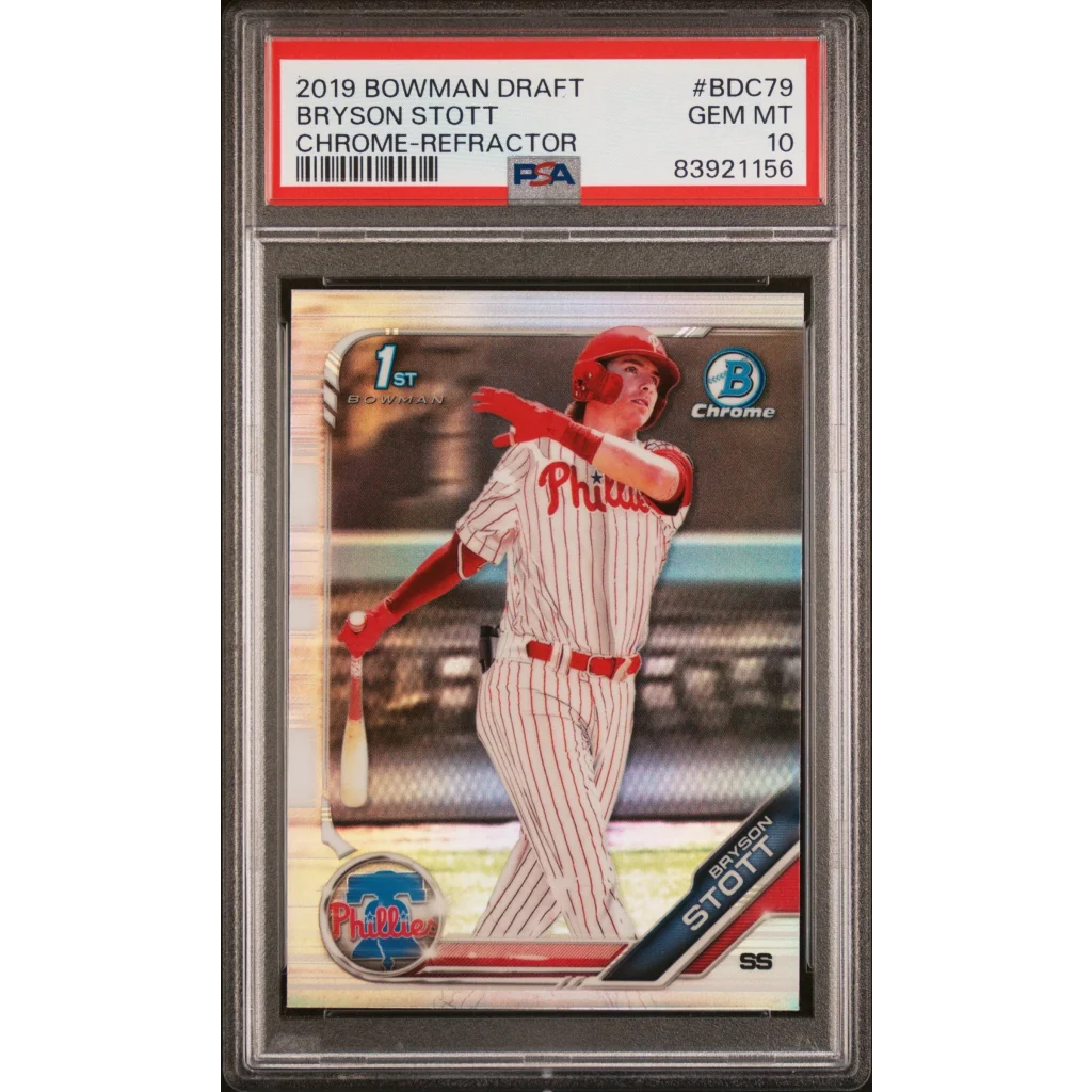 Bryson Stott Chrome Refractor Rookie Topps Bowman Draft PSA 10 Gem Mint Card